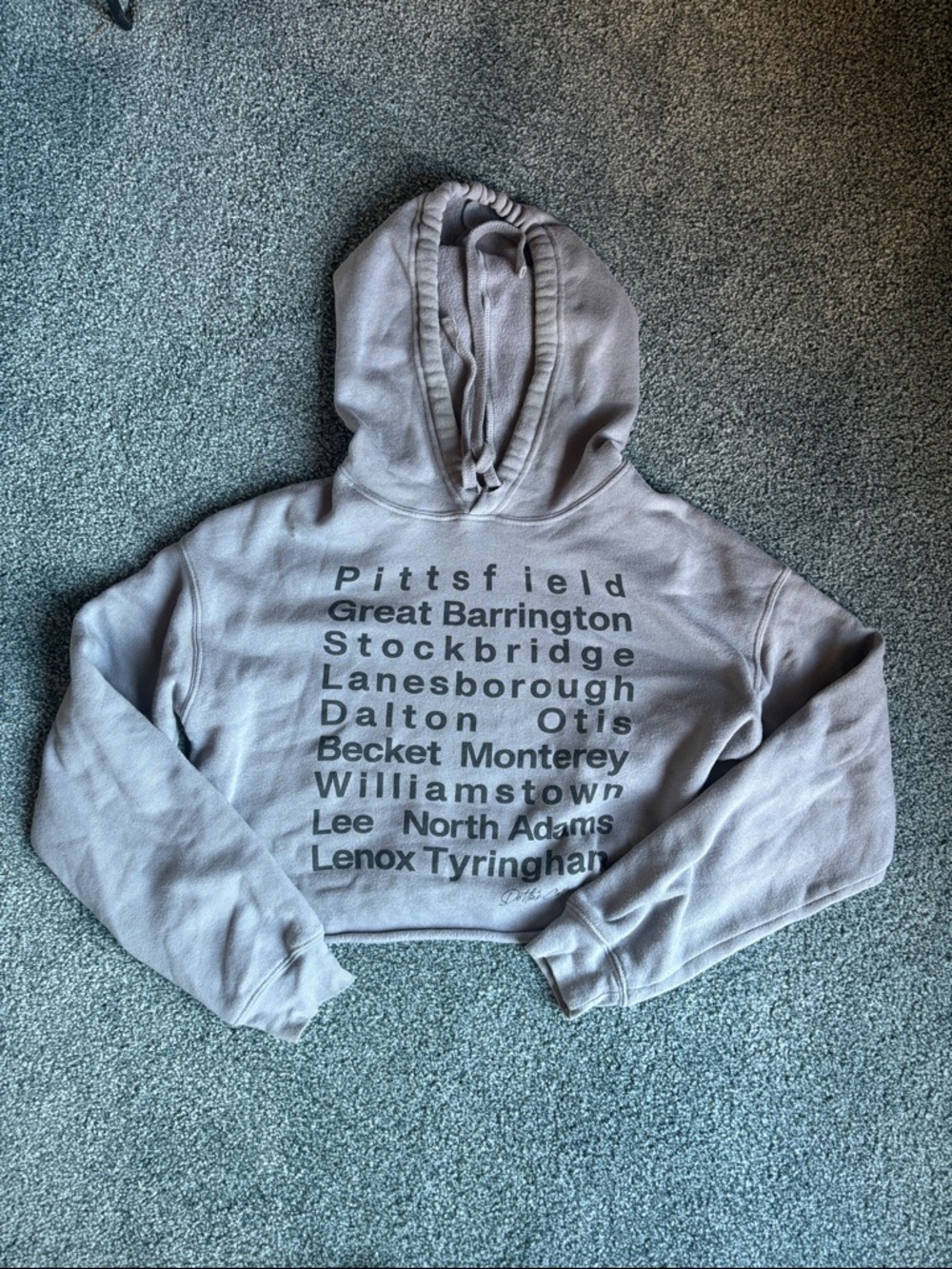 Dottie’s Cafe (eastern Mass.) Lavender Gray Cropped Hoodie